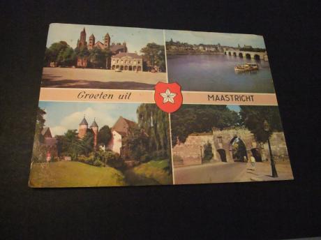 Maastricht vierluik, Maas en  Servaasbrug,Poort Waerachtig, Helpoort, Vrijthof